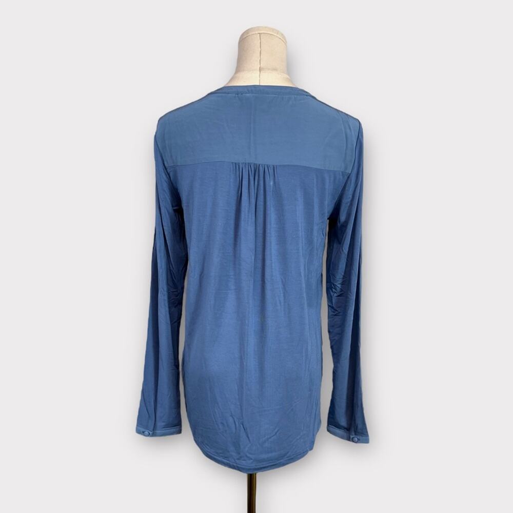 Boden Eyelet Lace Split V-Neck Long Sleeve Top Size 6 - Picture 2 of 5